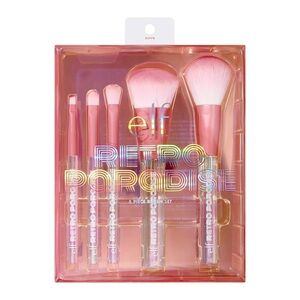 E.L.F RETRO PARADISE 5 PIECE BRUSH SET (NEW WITH TAGS)